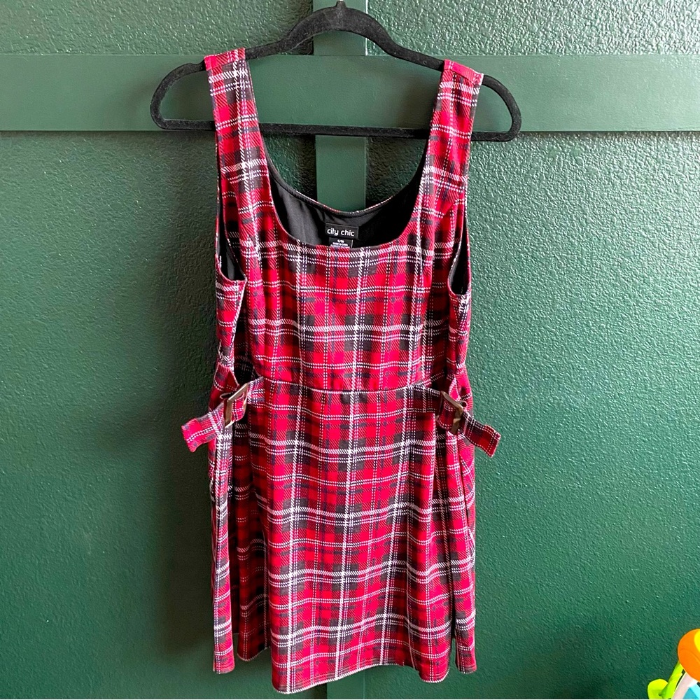 NWT SZ 16 City Chic Holiday Plaid Dress